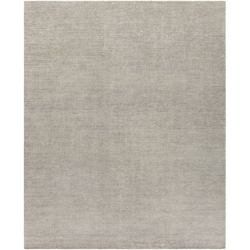 Tapis gris anthracite noué à la main Allana-Jo Southwestern, Rectangle 6 pi x 9 pi