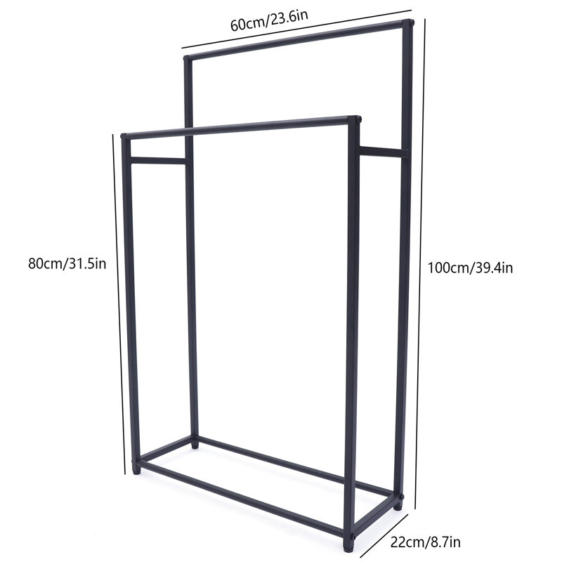2 Tiers Freestanding Metal Towel Rack