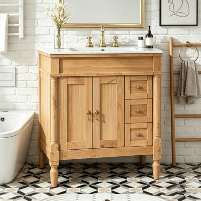 Bathroom Vanity with Ceramic Sink