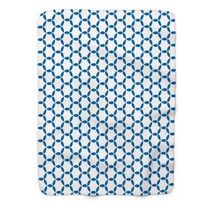 Blue Shapes - 1 pièce Sherpa Premium, Lit simple