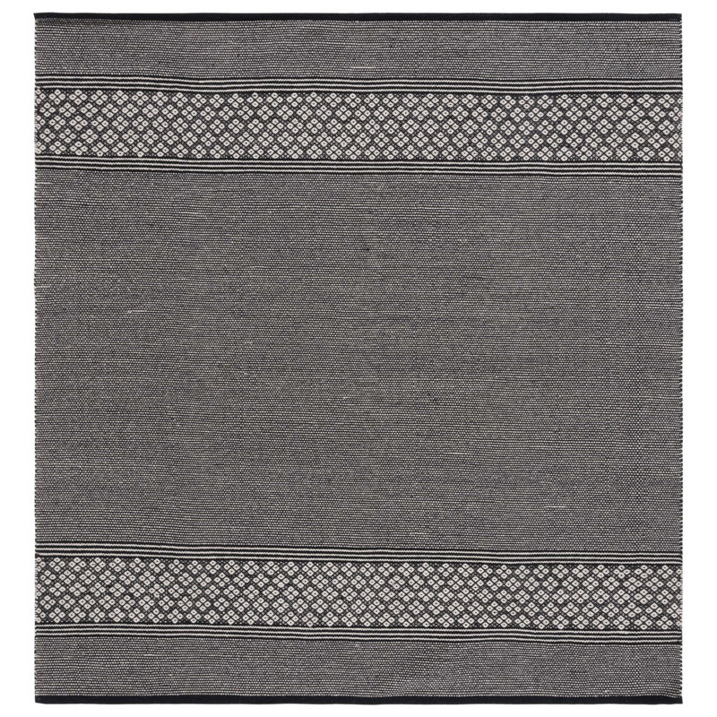Danytza Flat Weave Cotton Striped Rug, Square 6'