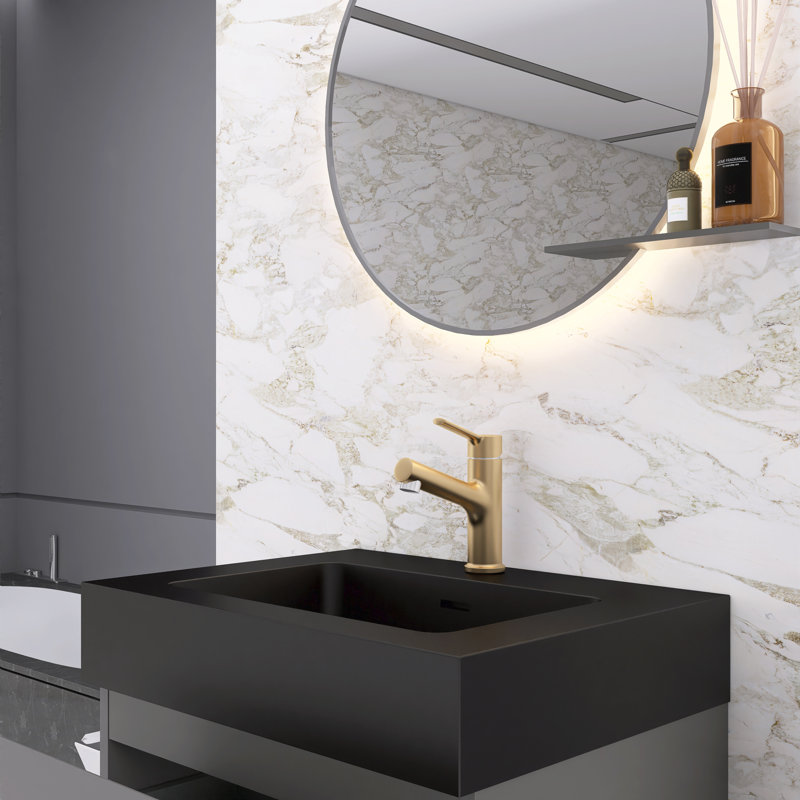 Ensemble de meuble-lavabo simple 24 po Najea, Noir mat, Gris