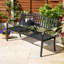 Valletta Metal Outdoor Garden Patio Loveseat Lift Up Table Bench-1902228519