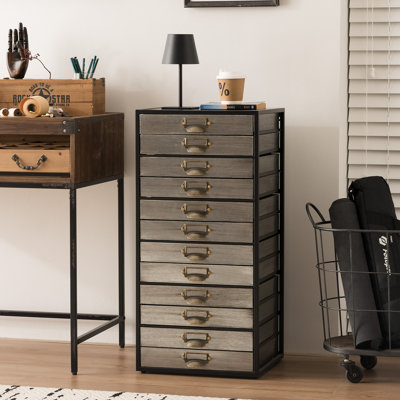 Metal 12 - Drawer Rectangle Accent Chest