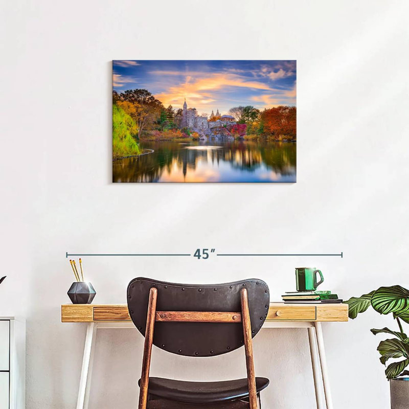 Ravi belvédère château automne, H 20 po x l 30 po