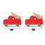 Porte-chaussette de camion rouge en bois / métal 2PK H 6,12 po