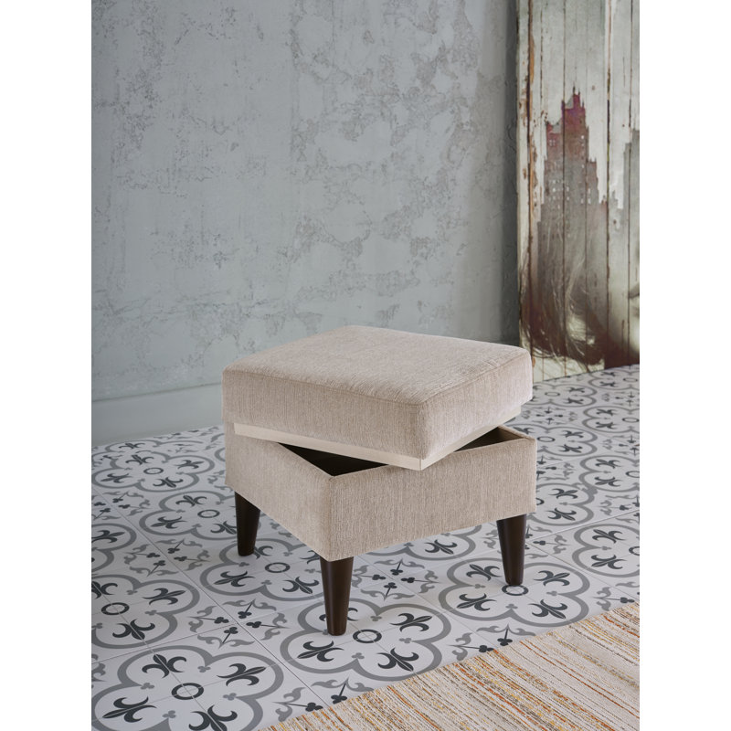 Theo 33.5'' Wide Polyester Armchair And Ottoman, Beige Polyester