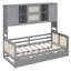 Lit de jour simple en bois gris avec lit gigogne et rangement-259129028-259129030