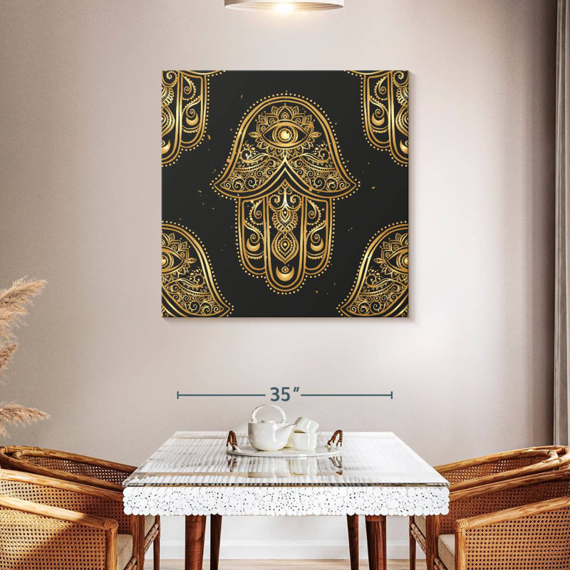 Kerrick Ornamental Gold Hamsa, 39" H x 39" W