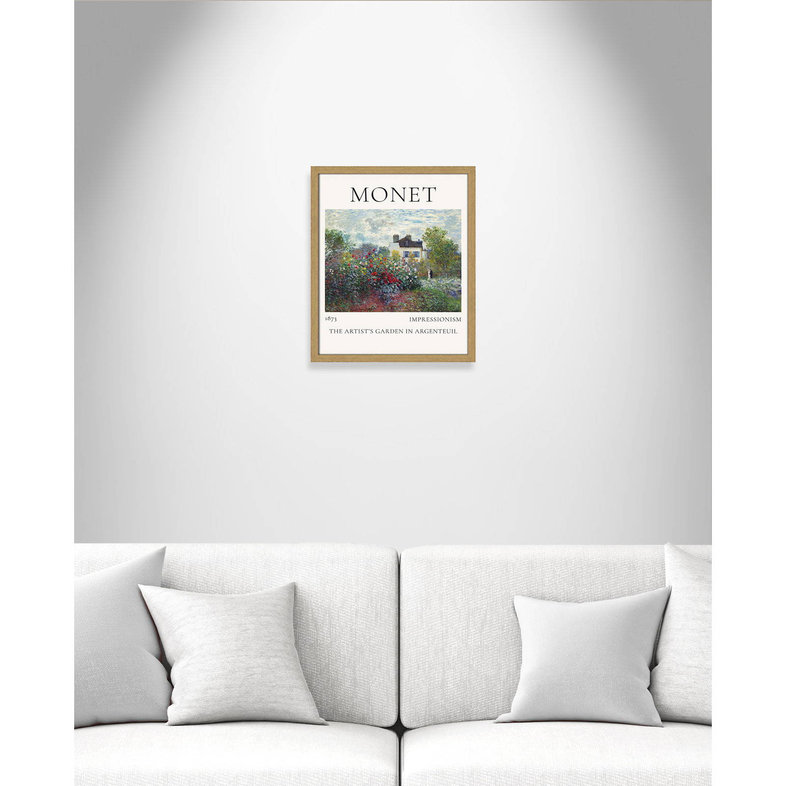 Artists Garden in Argenteuil Print by Claude Monet, No, Natural Single Picture Frame, 19" H x 16" W x 0.75" D