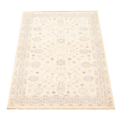 Tapis unique en laine noué à la main 3 pi x 5 pi 4 po nouvel âge Lindy