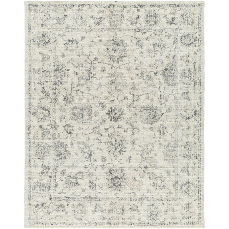 Silerton Hand Knotted Floral Rug, Rectangle 9' x 12'