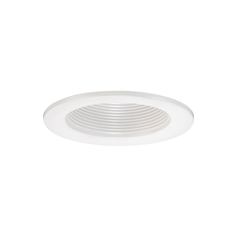 4-Inch White Aluminum Baffle Recessed Light Trim