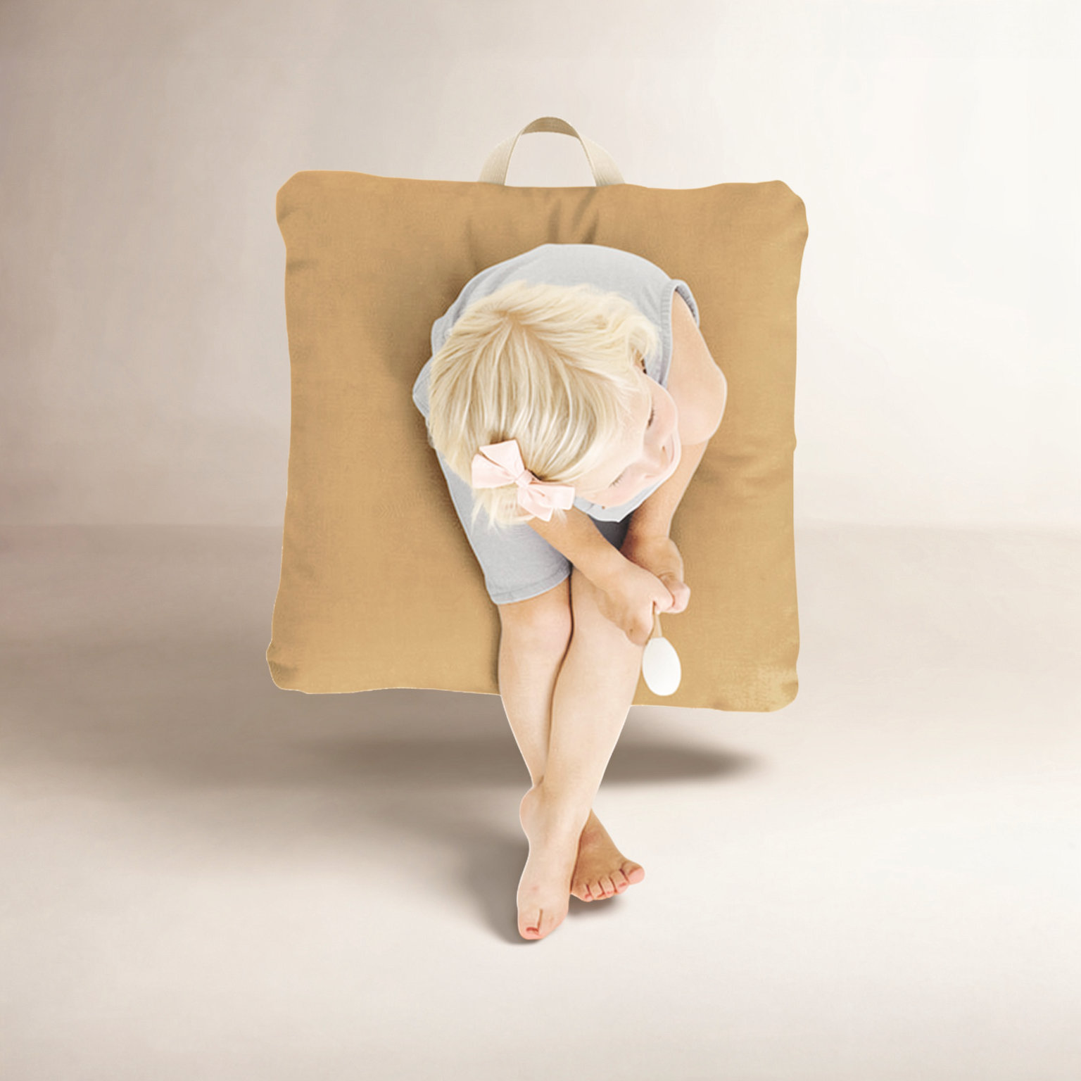 Kids 36'' Floor Cushion, Camel, 7" x 18"