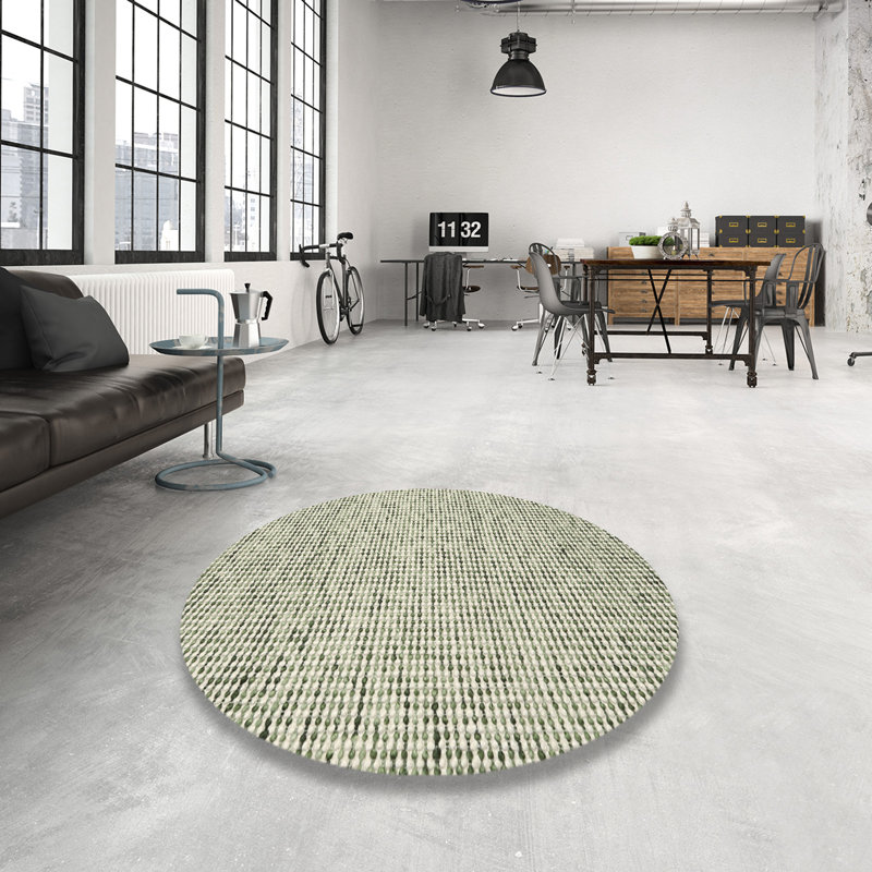 Tapis contemporain Olive, Rond 7 pi