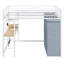 Lit mezzanine en métal avec bureau, tablettes, prise de courant, lumière DEL et garde-robe-938979181-938979182