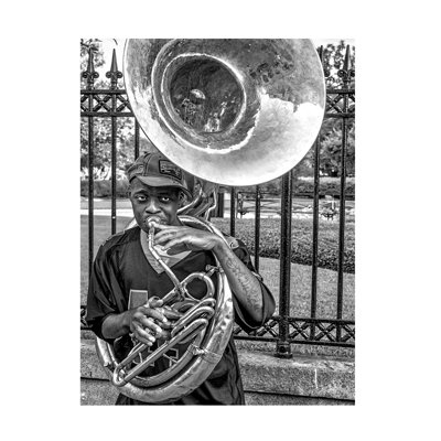 Wrapped Canvas Wall Art - Kirk Cypel 'They Say Its The Sousaphone Players You Have To Look Out For' Wall Art for Living Room, Bedroom, or Office Décor  - 14x19