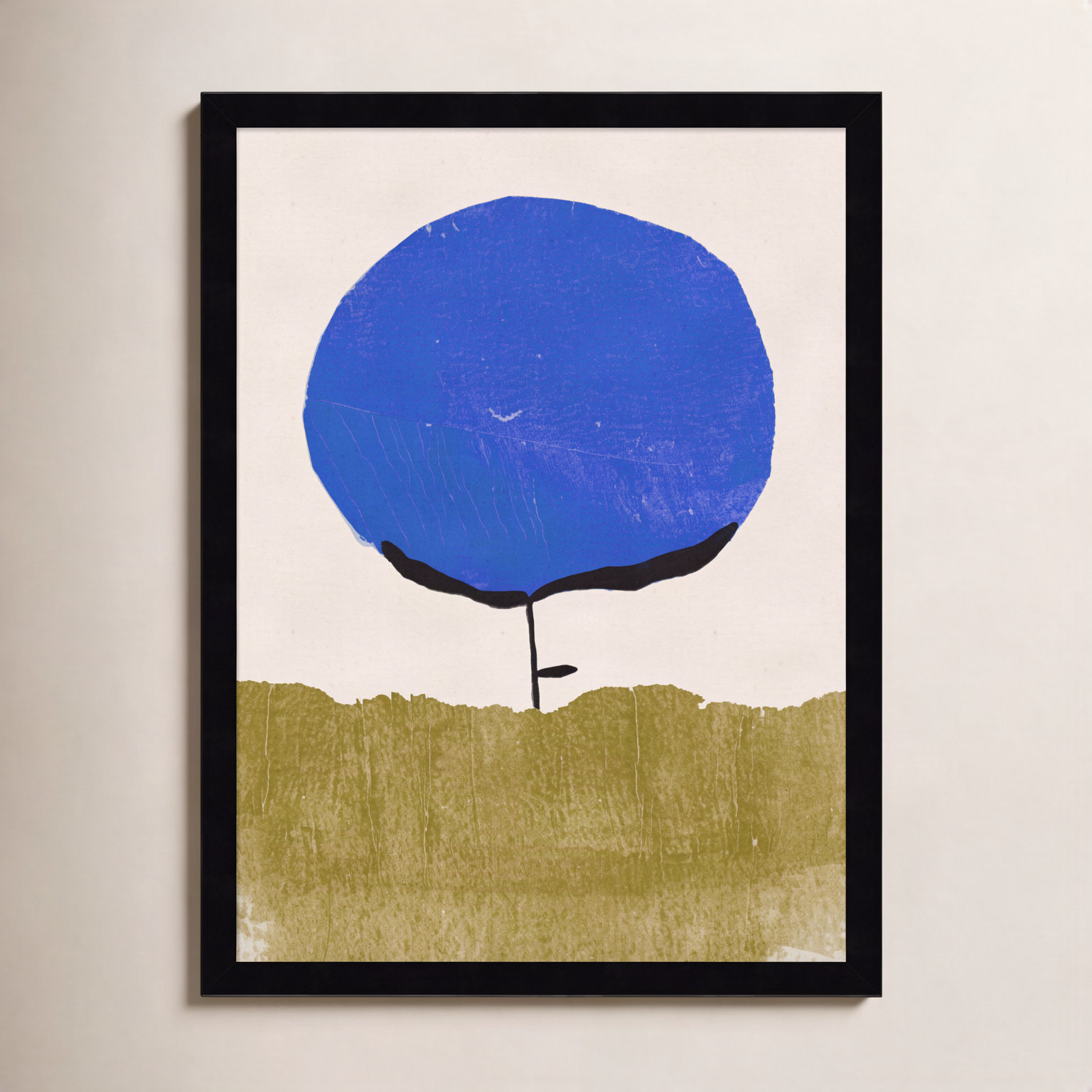Blue Flower Print by Alisa Galitsyna, 21" H x 16" W, Black