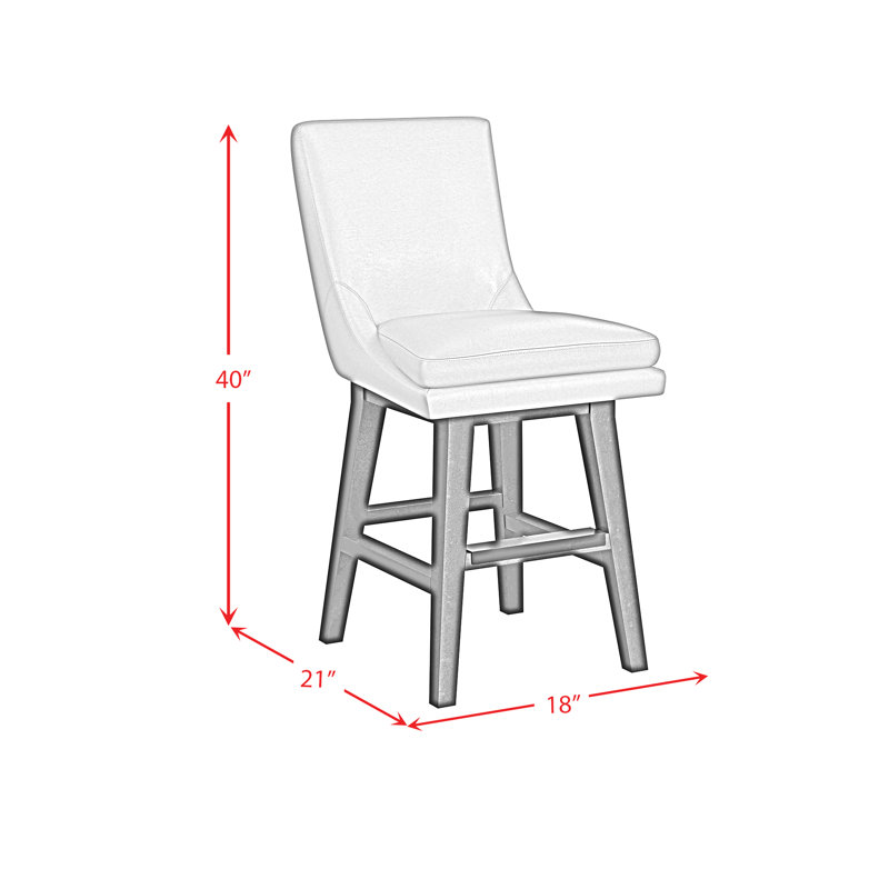 Tabouret de comptoir pivotant Lampert en poly étain espresso Lampert (2 par boîte), Beige