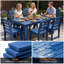 Ensemble de salle à manger 7 pièces avec 6 fauteuils et une table de salle à manger avec trou pour parasol-329755958