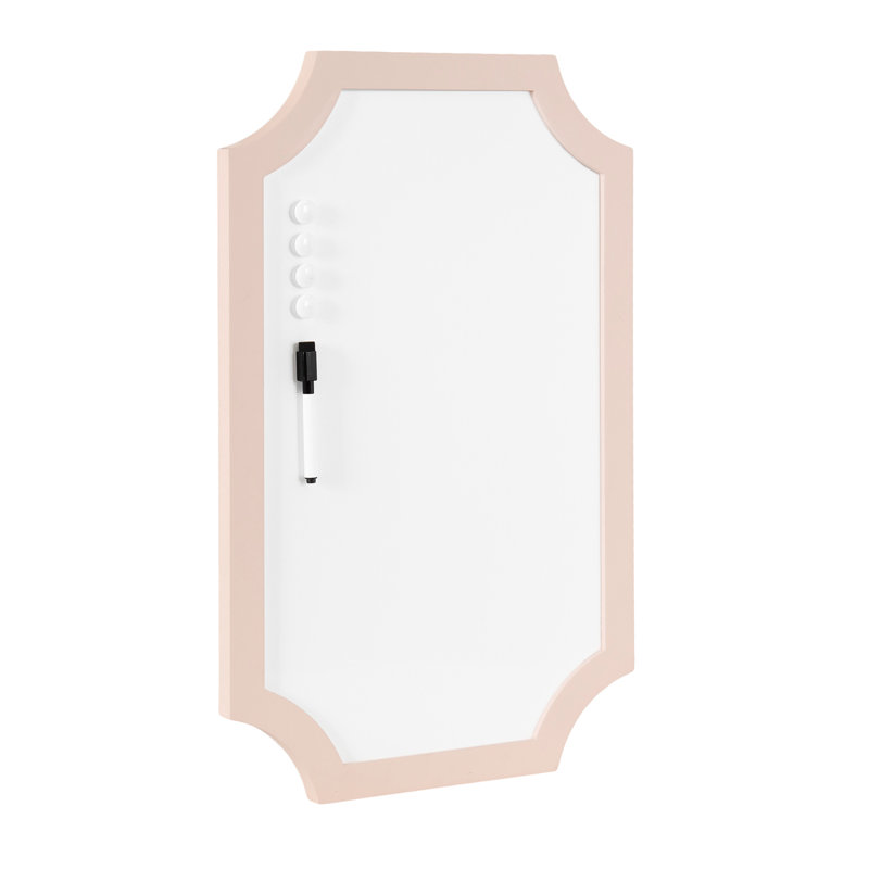 Holbrook Pink Wooden Framed Magnetic Dry-Erase Board with Marker