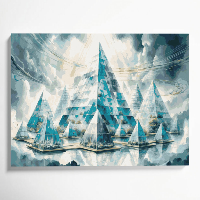 Art mural sur toile beige Sci Fi, H 12 po x l 18 po
