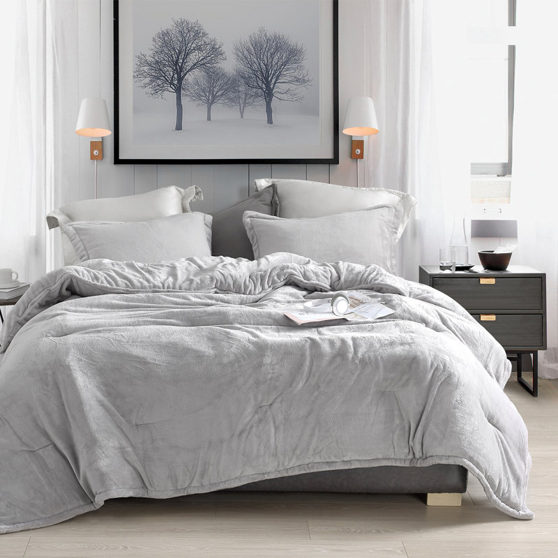 Wait Oh What Coma Inducer Microvelvet Oversized Comforter Set, Twin XL Comforter + 1 Shams, Gray
