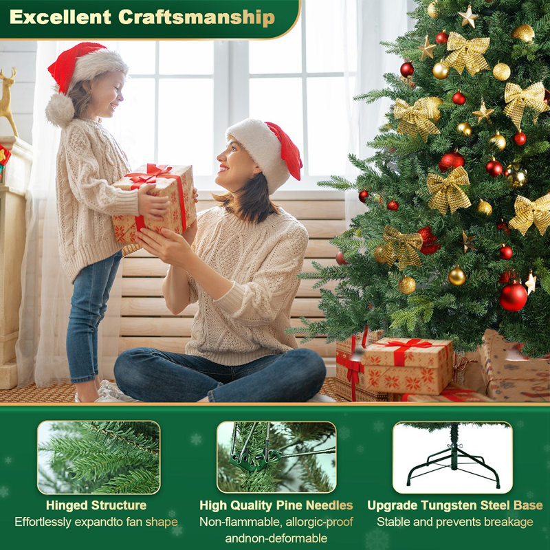 Lighted Artificial Christmas Tree - Stand Included, 4'