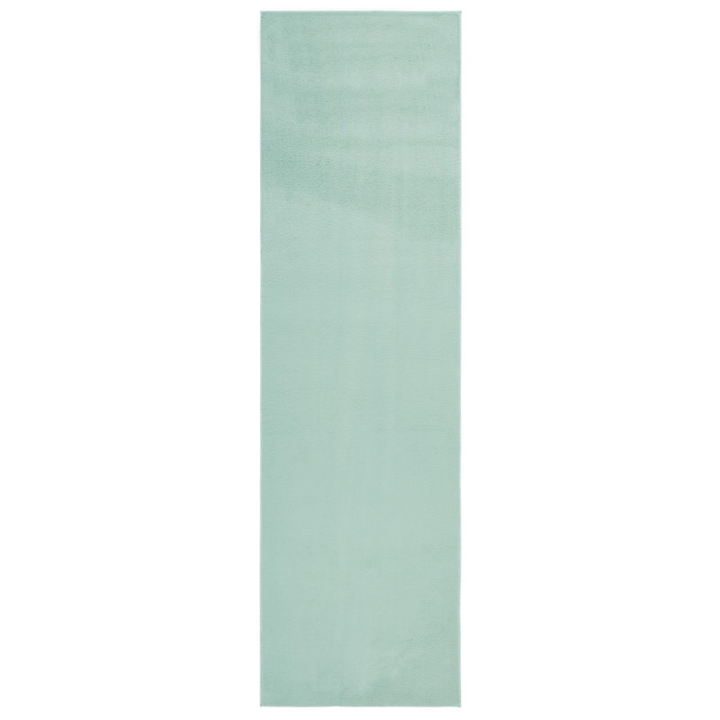 Faux Rabbit Fur Performance Machine Washable Solid Color Rug, Runner 2'3" x 8'