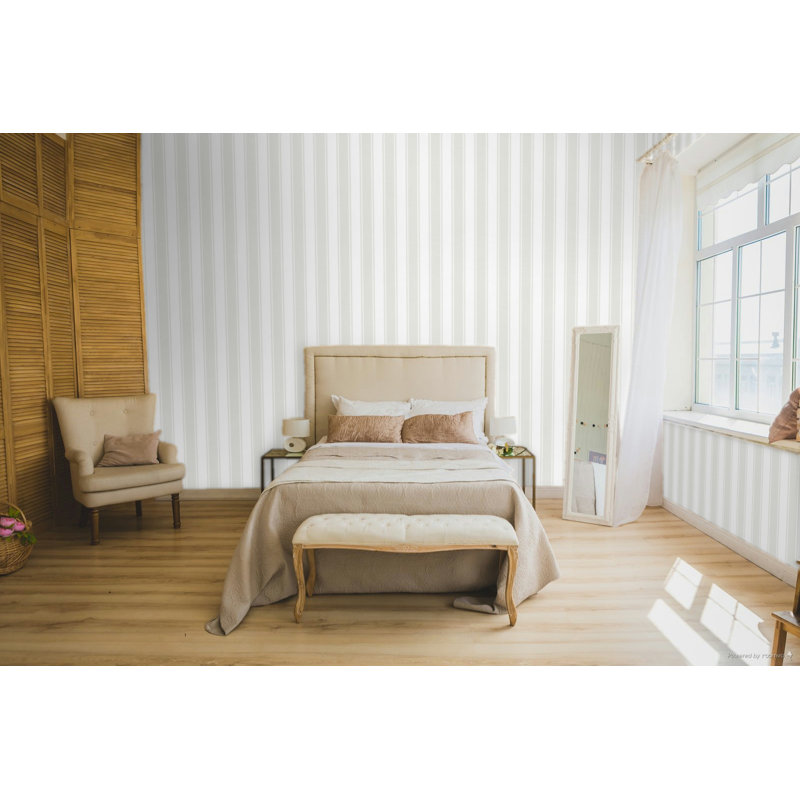 Italian Classics 4 Stripe 3D Embossed Wallpaper Roll, Cream