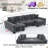 Wartow 114"W Corduroy Convertible U-shape Sectional, Sleeper Sofa Bed-1960993575