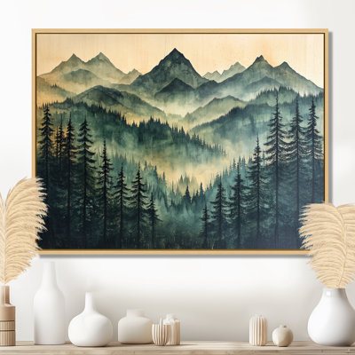 «Giacobba Calm Mountain Silhouette In Woodlands II», impressions sur toile