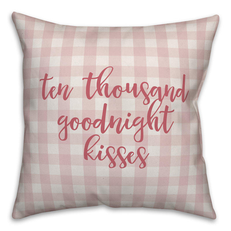  Coussin Ten Thousand Goodnight Kisses, Coussin décoratif, Rose
