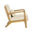 Fauteuil de style scandinave en bois avec revêtement en velours côtelé de ton doux, beige, pour les après-midis tranquilles, profondeur 33,06 po, largeur 26,68 po, hauteur 30,16 po, poids léger 32,96 lb-1335029048-1330094725