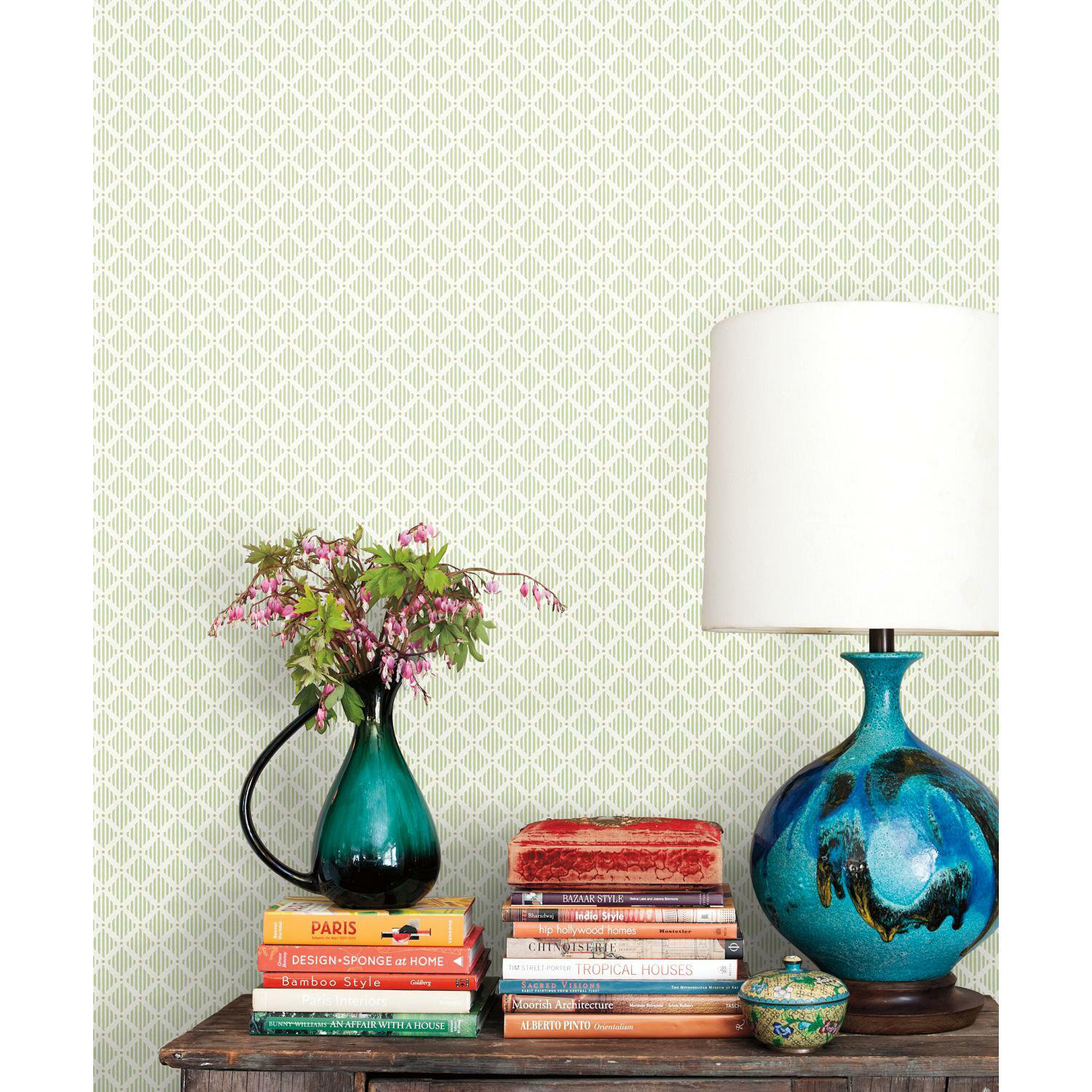 Floral Wallpaper, Green