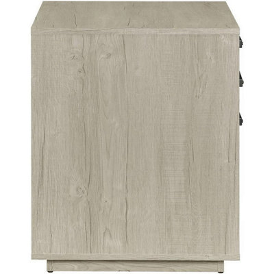 3-drawer Home Office File Cabinet Whitewashed Grey
