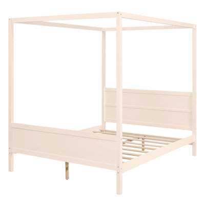 Canopy Platform Bed with Headboard and Footboard,Slat Support Leg