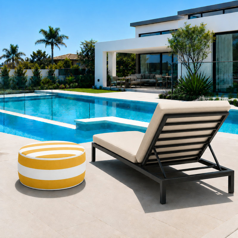 Repose-pieds gonflable d'extérieur résistant à la décoloration avec repose-pieds pour la terrasse, le jardin, le camping et l'intérieur