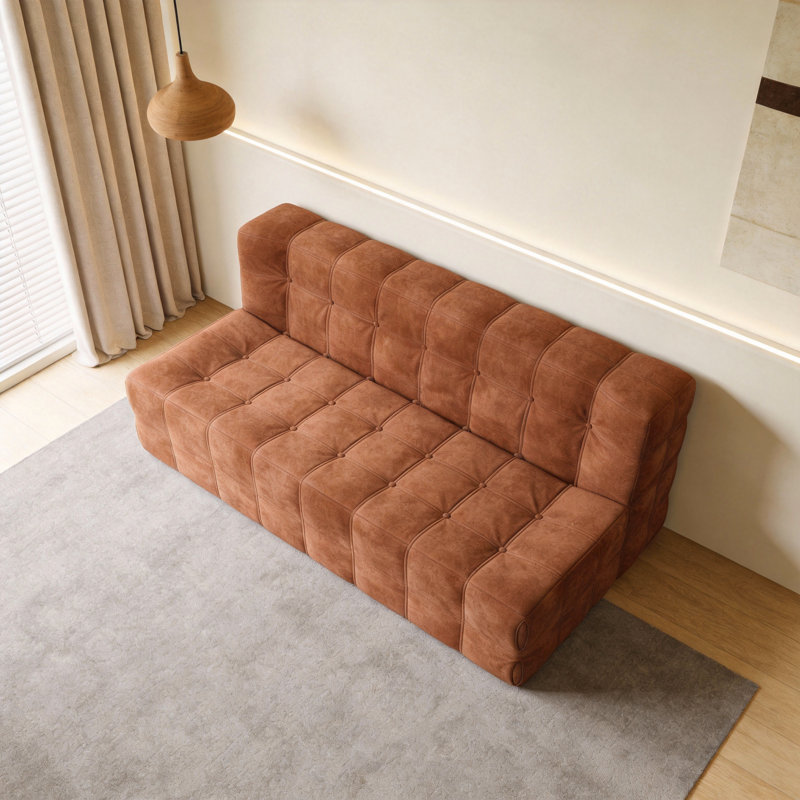 1 Seater Velvet Sofa, Orange
