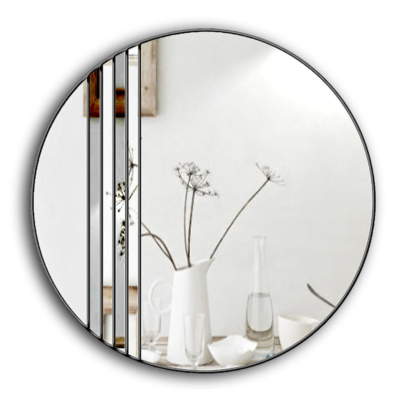 Maegan Flat Wall Mirror, Black