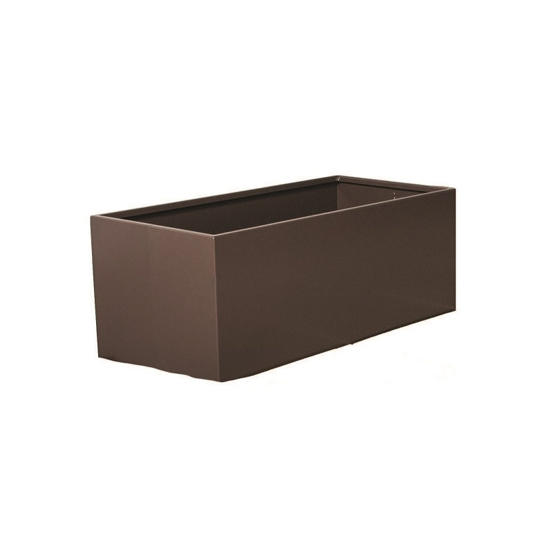 Boîte à fleurs en métal Burov, Brun argile, H 20 po x l 48 po x P 24 po