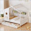 Lit double en bois avec 2 tiroirs, lit pour enfant avec tablette de rangement et cadre durable pour une meilleure qualité de sommeil-1681837660-1681837662