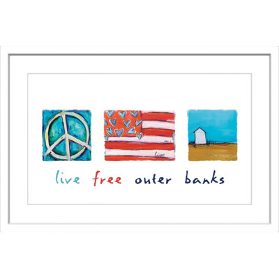 « live free outer banks » par tori campisi, reproduction d’art encadrée