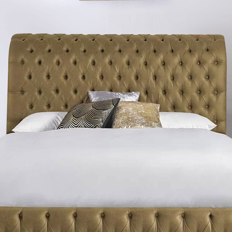 Akane Upholstered Bed Frame, Single (3'), Mink