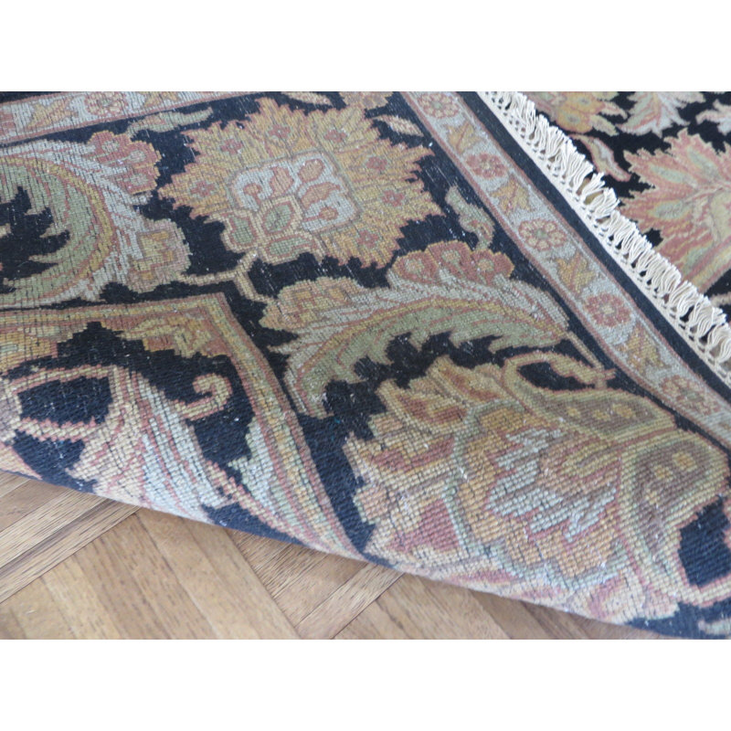 Tapis de la zone en laine de chemin de noué la 5 pi 11 po x 18 po one-of-kind-black Bearfield