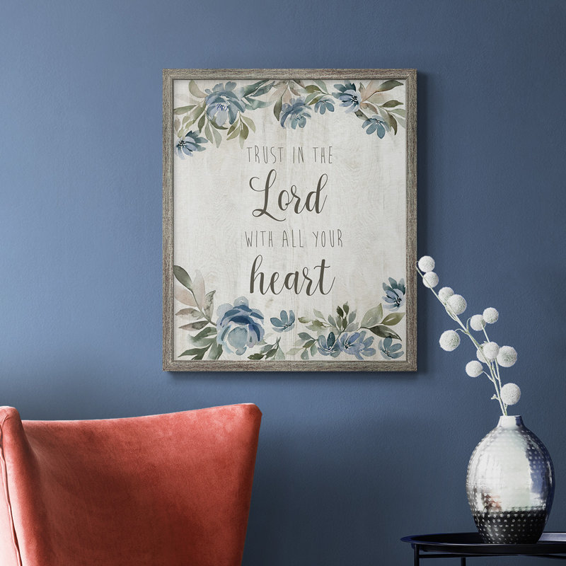 «Trust in the Lord», toile encadrée de qualité supérieure - prête à être accrochée, H 24 po x l 20 po, Argent patiné