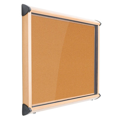 Shield Wood Effect Exterior Showcases Wall Mounted Bulletin Board