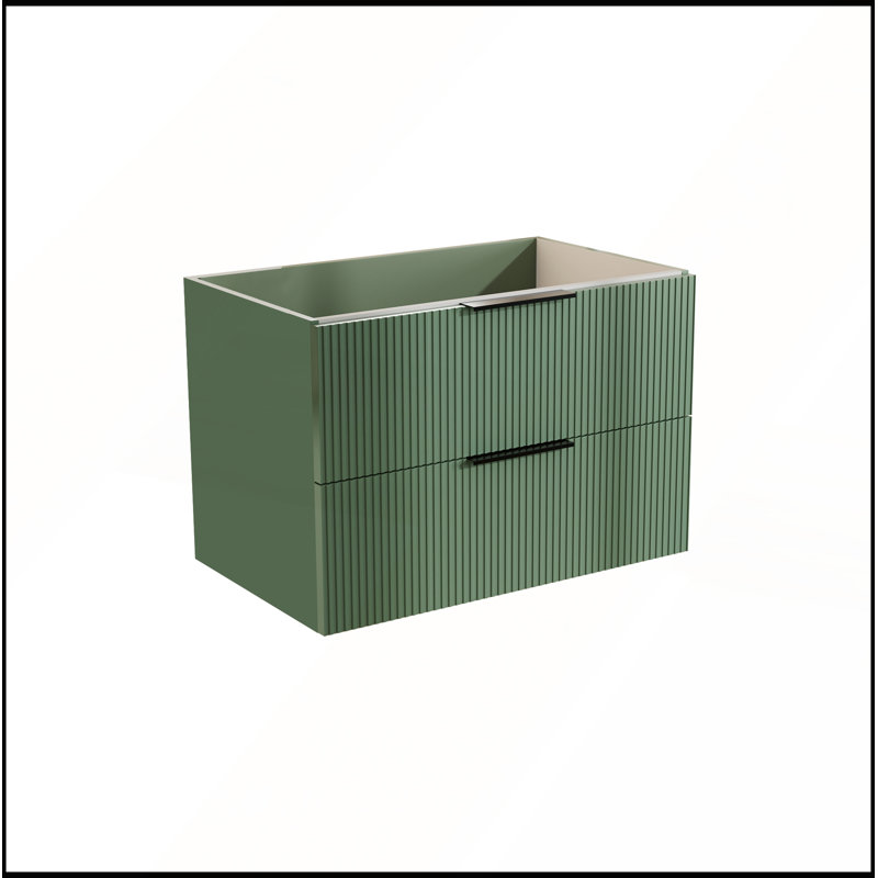 Meuble-lavabo flottant mural vert 30 po avec lavabo et tiroirs en céramique, conception moderne et peu encombrante, Green