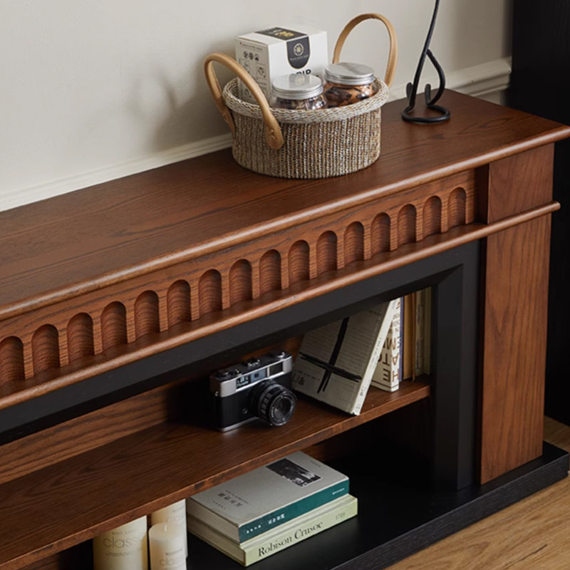 Meuble télé minimaliste au design médiéval, 23.62"H x 70.86"L x 11.02"W