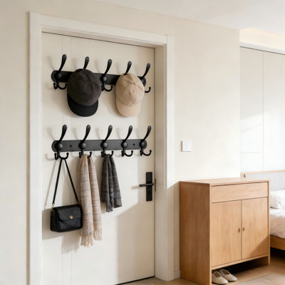 Wall-Mounted Coat Rack (2-Piece Set) - High-Strength Heavy-Duty Hooks For Hat, Towel, Robe, Jacket And Clothes - Multi-Scene Hanger For Bathroom And Entryway